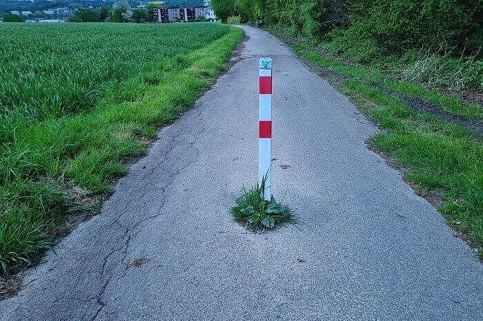 Ohne Beleuchtung im Dunkeln schlecht sichtbar!