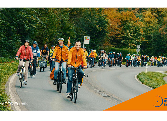 Radler fahren durch das Neandertal
